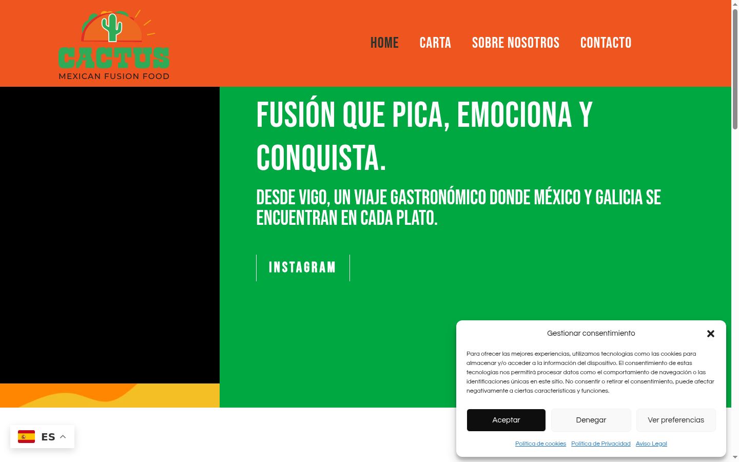 Screenshot del banner di consenso mostrato prima di qualsiasi interazione
