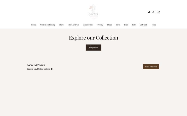 Screenshot of cactuswesternco.com