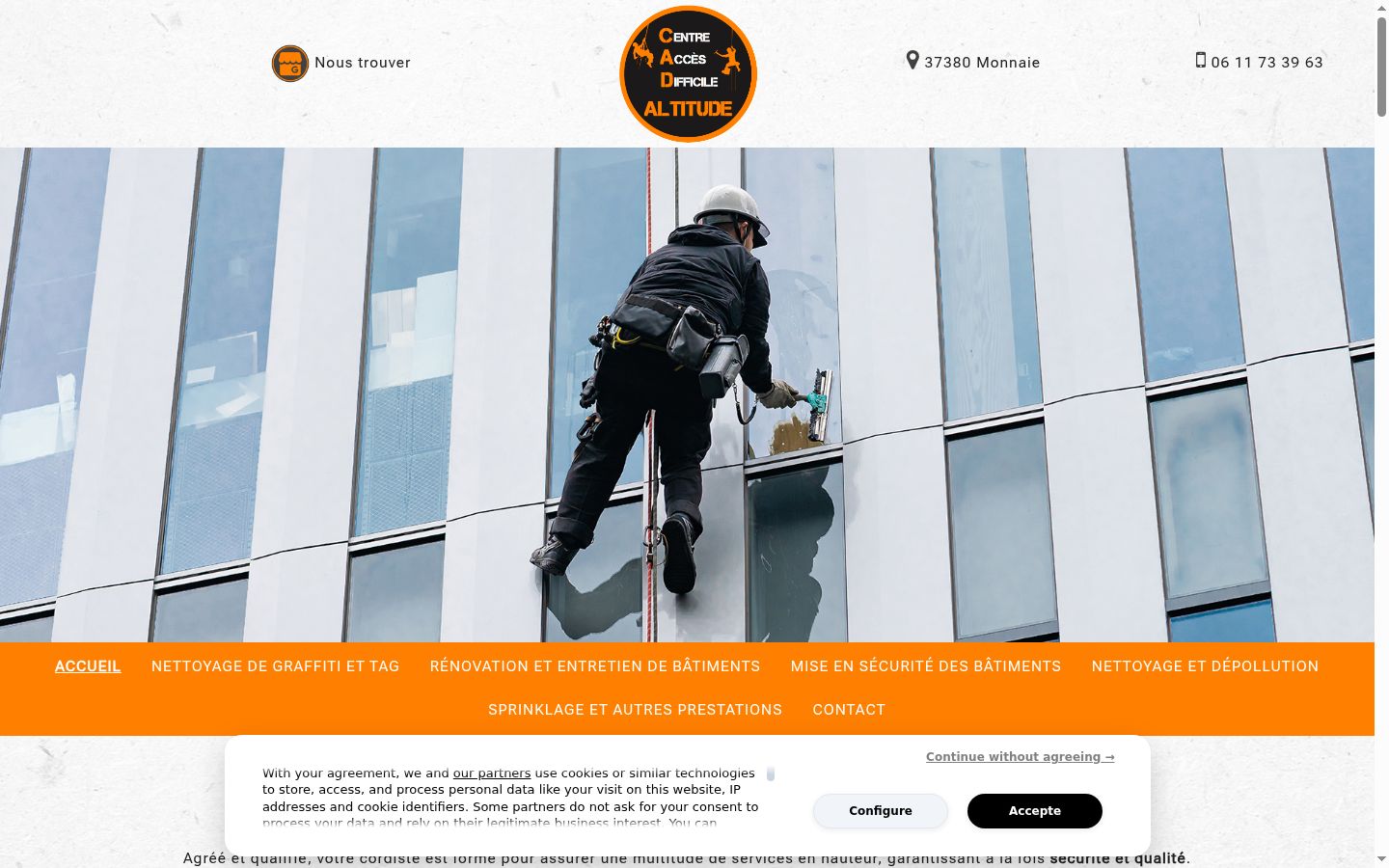 Screenshot des Einwilligungsbanners vor jeglicher Interaktion