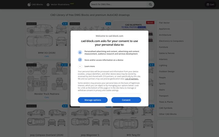Screenshot of cad-block.com