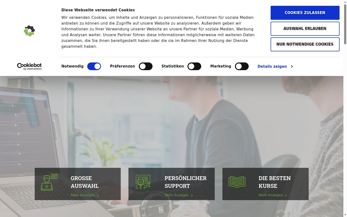 Capture d'écran de la bannière de consentement affichée avant toute interaction