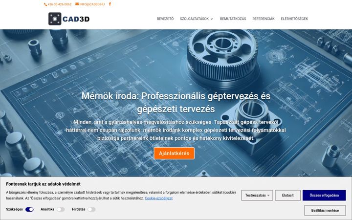 Ekrānuzņēmums no cad3d.hu