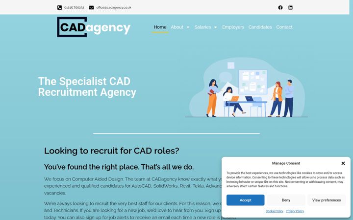 Screenshot of cadagency.co.uk