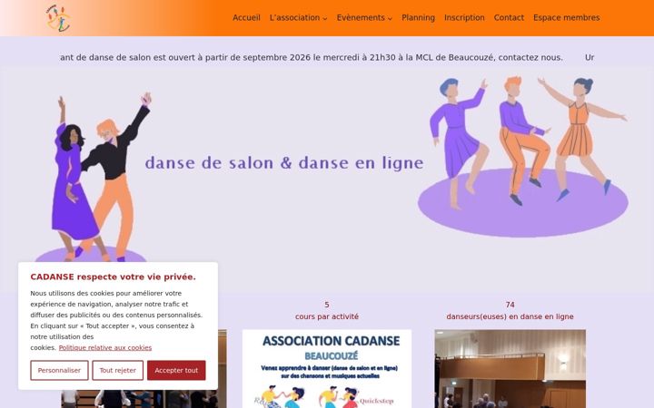 Screenshot von cadanse49beaucouze.fr