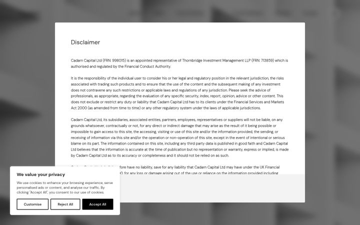 Screenshot of cadarncapital.com