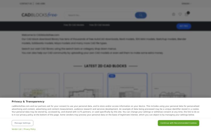 Screenshot of cadblocksfree.com