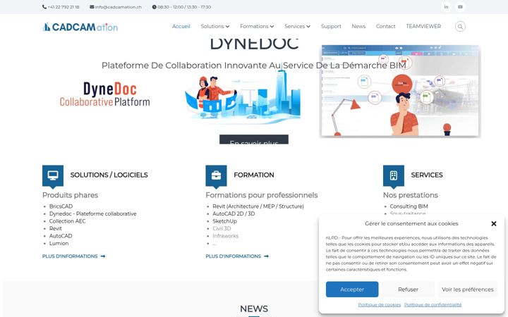 Skjámynd af cadcamation.ch