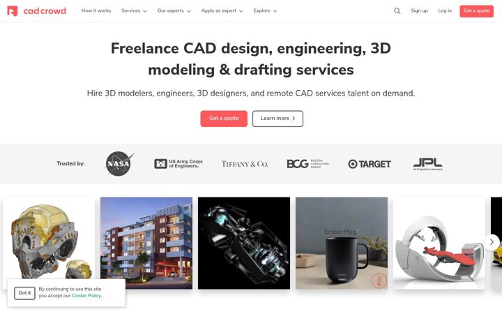 Screenshot of cadcrowd.com