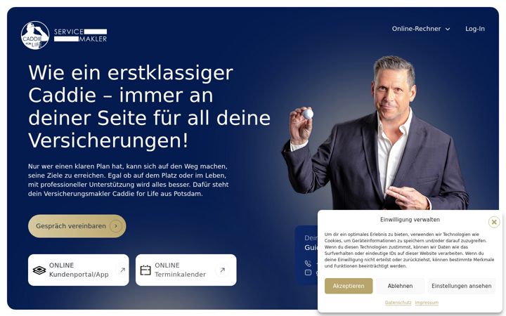 Ekrānuzņēmums no caddieforlife.de