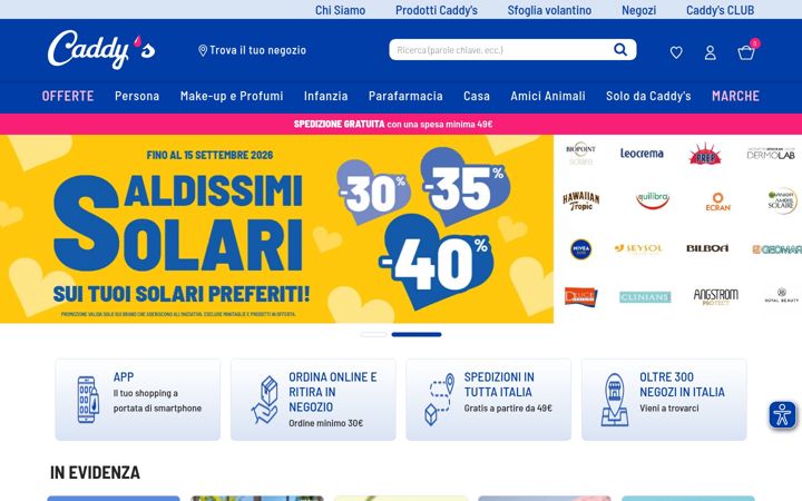 Screenshot di caddys.it