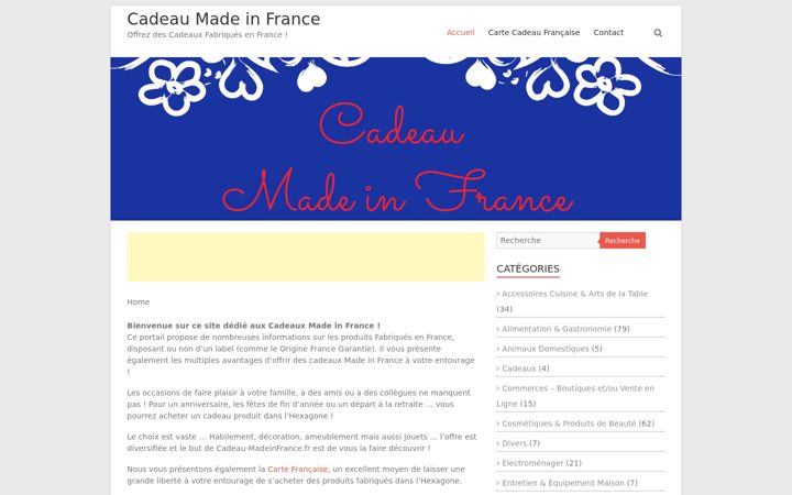 Skärmbild av cadeau-madeinfrance.fr