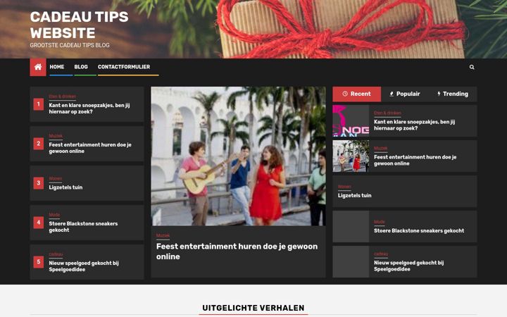 Screenshot stránky cadeau-tips-website.be