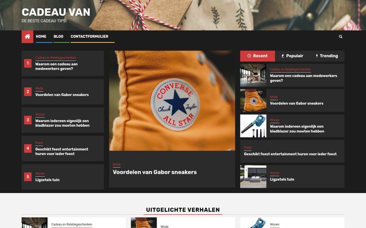 Screenshot stránky cadeau-van.be