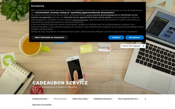 Capture d'écran de cadeaubonservice.nl