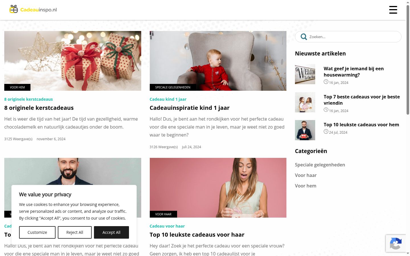 Screenshot del banner di consenso mostrato prima di qualsiasi interazione