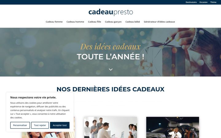 Screenshot von cadeaupresto.fr