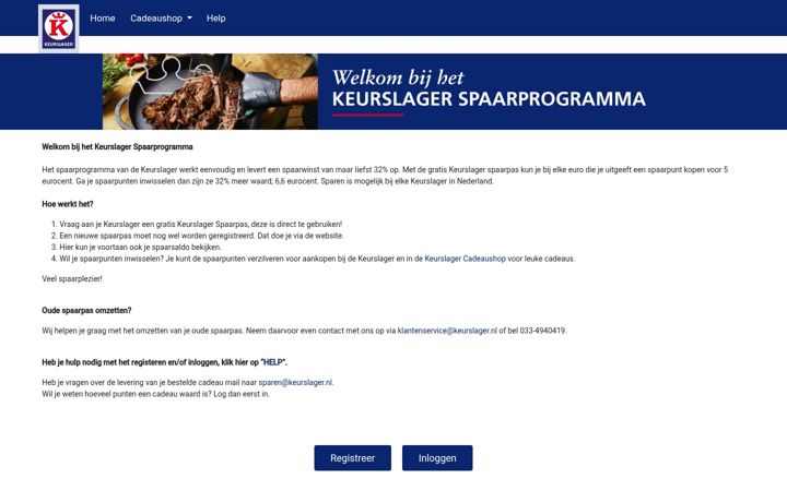 Screenshot of cadeaushop.keurslager.nl