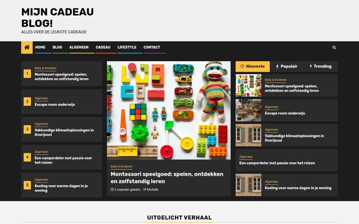 Screenshot του cadeaustreet.nl