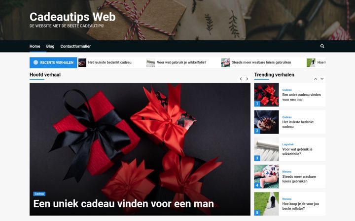 Screenshot stránky cadeautipswebsite.be