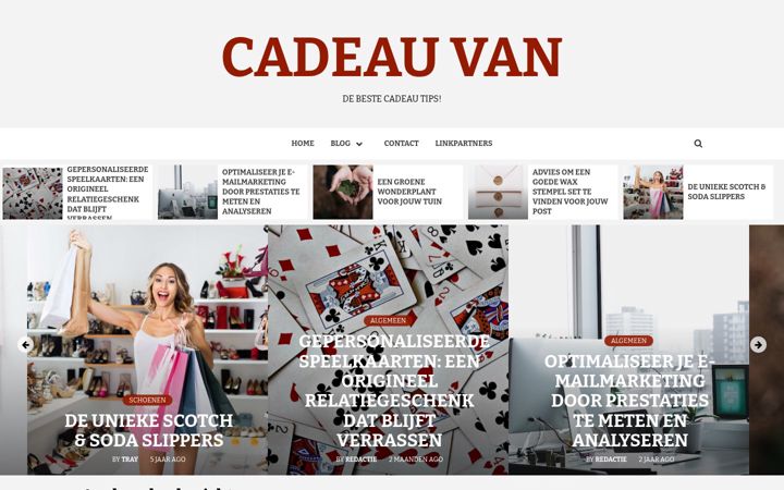 Screenshot stránky cadeauvan.be