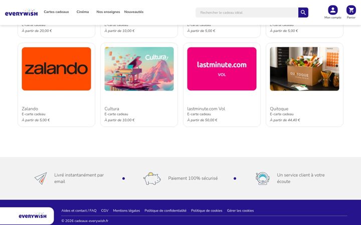 Screenshot von cadeaux-everywish.fr