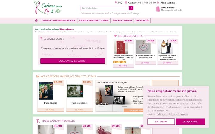 Screenshot von cadeaux-toietmoi.fr