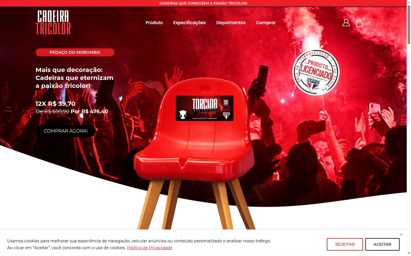 Screenshot del banner di consenso mostrato prima di qualsiasi interazione