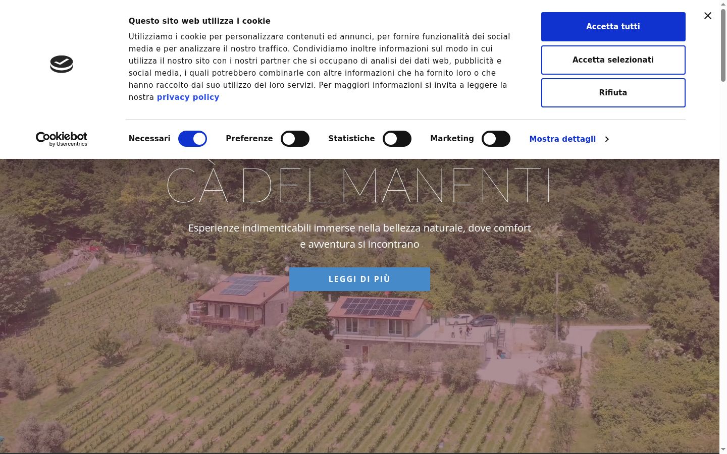 Screenshot of the consent banner shown before any interaction