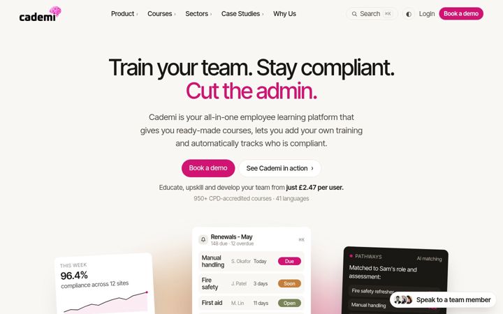 Screenshot of cademi.io