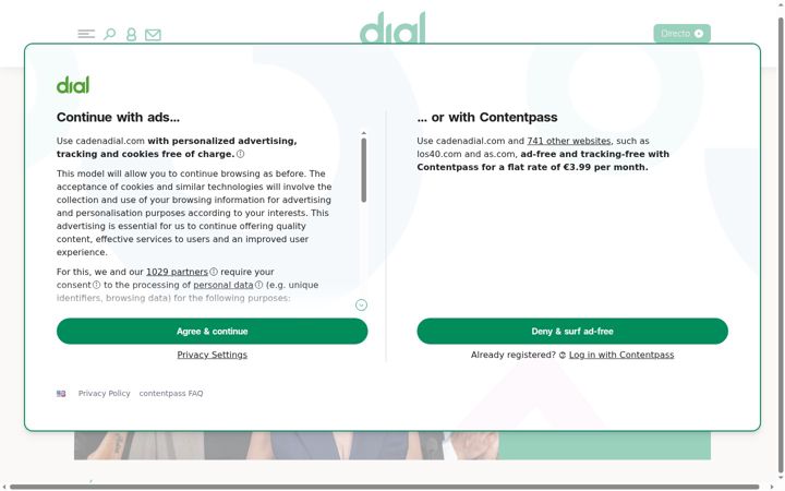 Screenshot of cadenadial.com