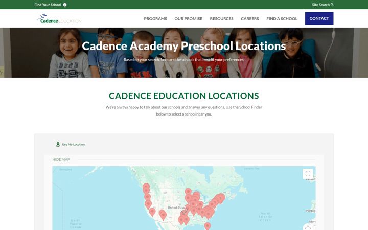 Screenshot of cadence-academy.com