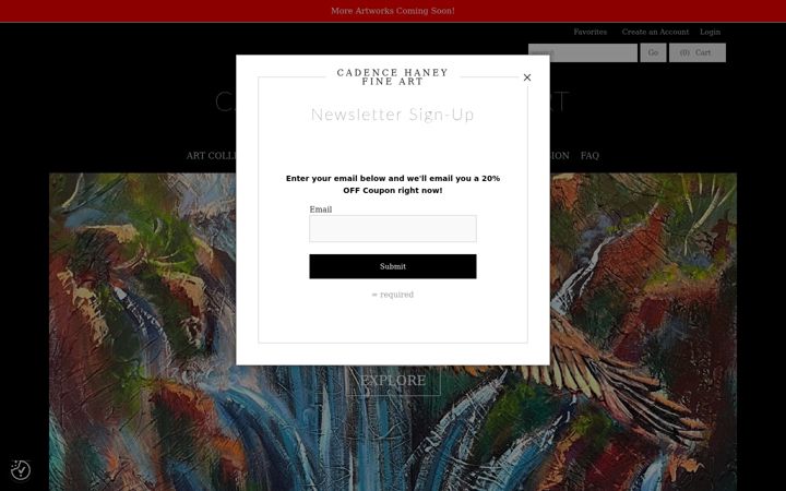 Screenshot of cadencehaneyfineart.com