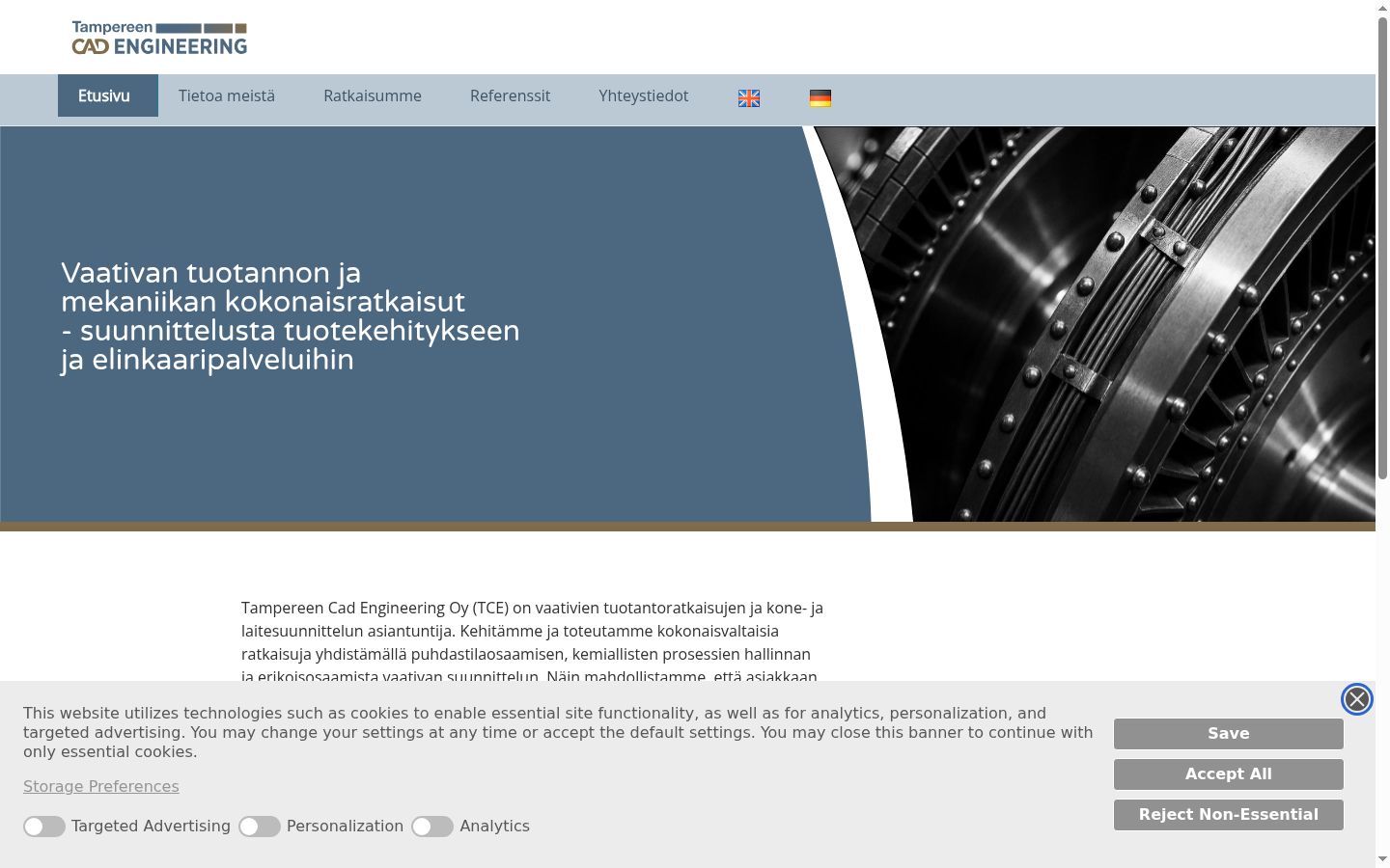 Screenshot of the consent banner shown before any interaction