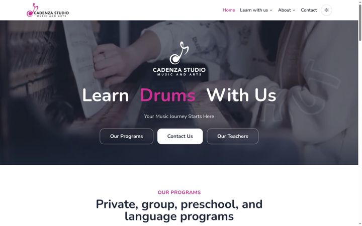 Screenshot of cadenzastudio.com