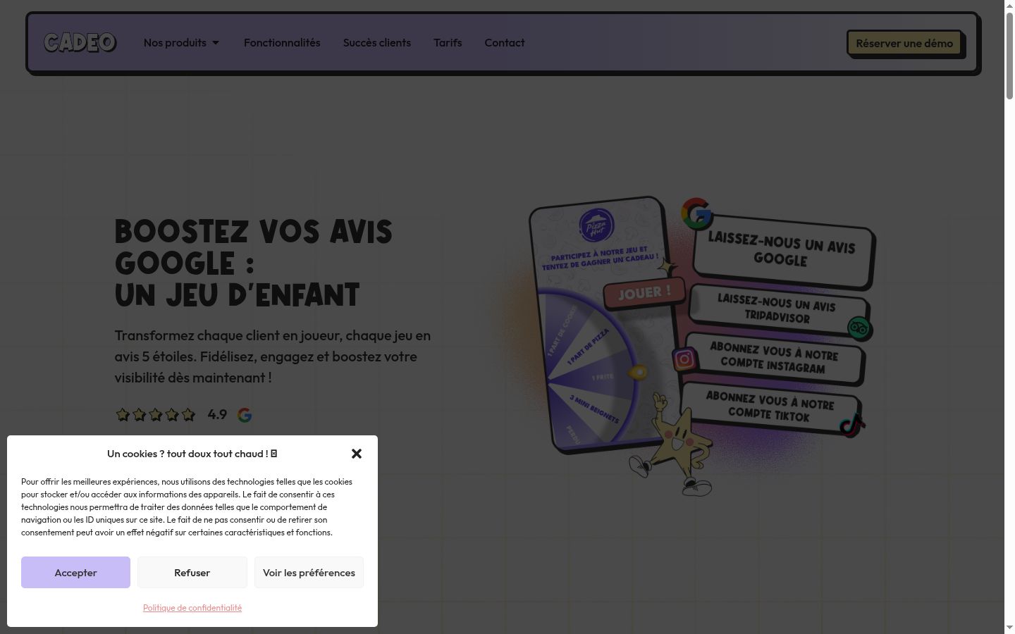Screenshot of the consent banner shown before any interaction