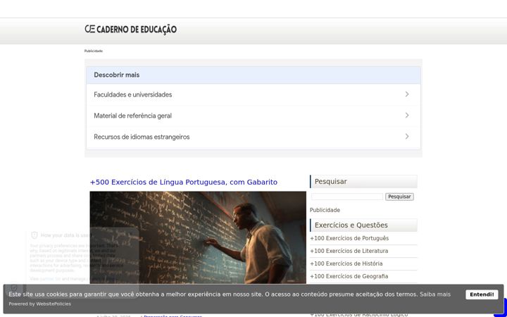 Képernyőkép: cadernodeeducacao.com.br