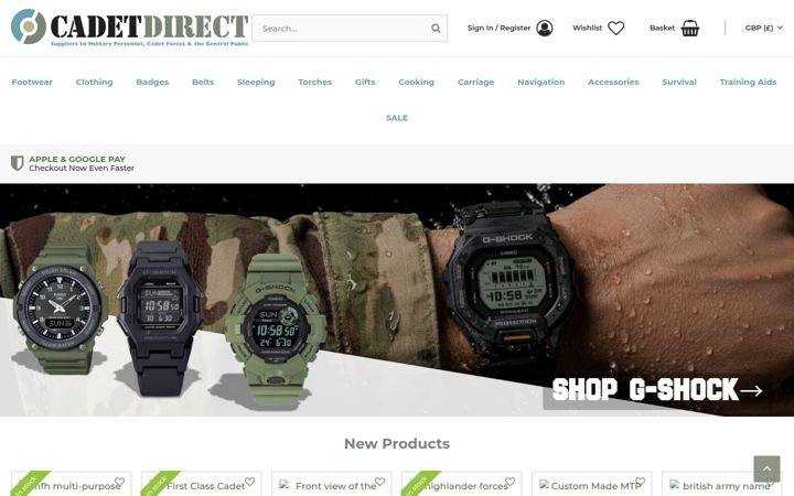 Zrzut ekranu cadetdirect.com