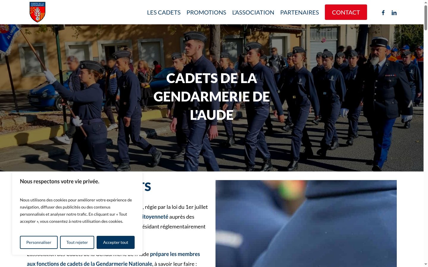 Skærmbillede af samtykkebanneret, som det blev vist før nogen interaktion