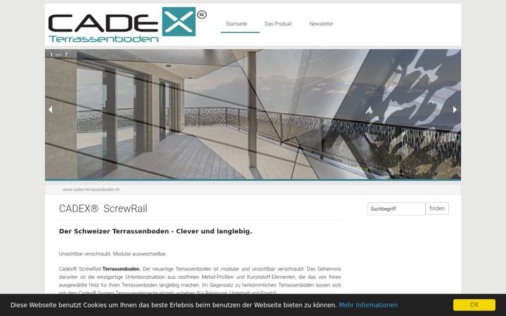 Screenshot του cadex-screwrail.ch