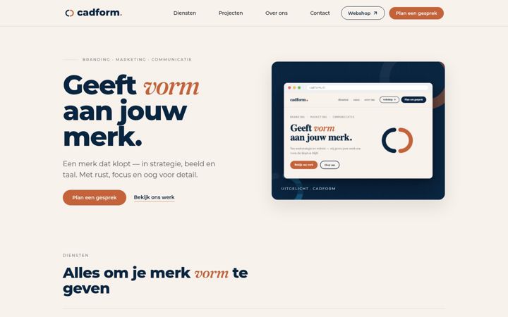 Screenshot of cadform.nl