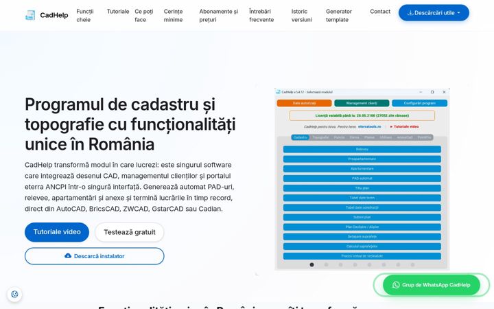 Ekrānuzņēmums no cadhelp.ro