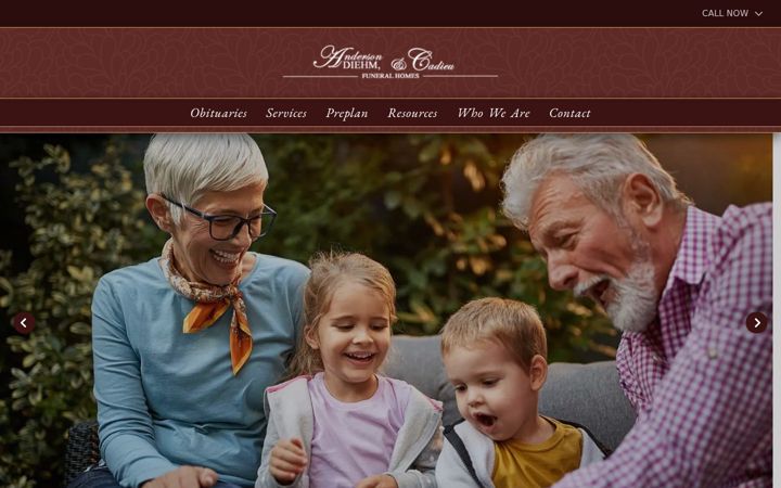 Screenshot of cadieufuneralhome.com