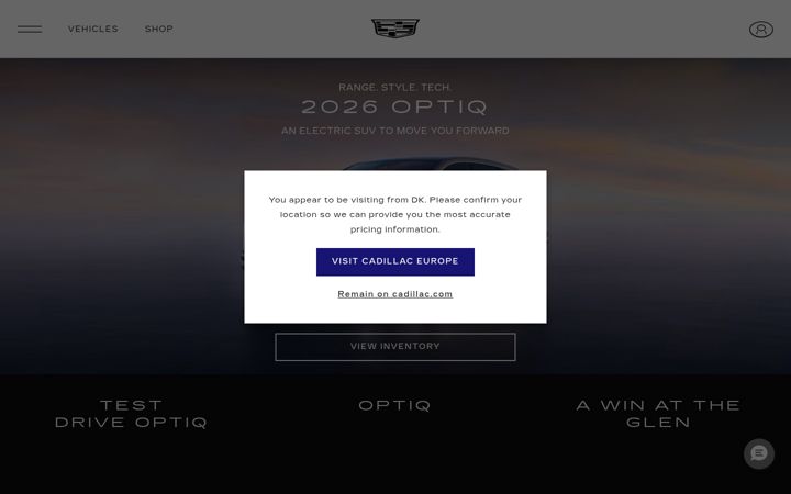 Ekrānuzņēmums no cadillac.com