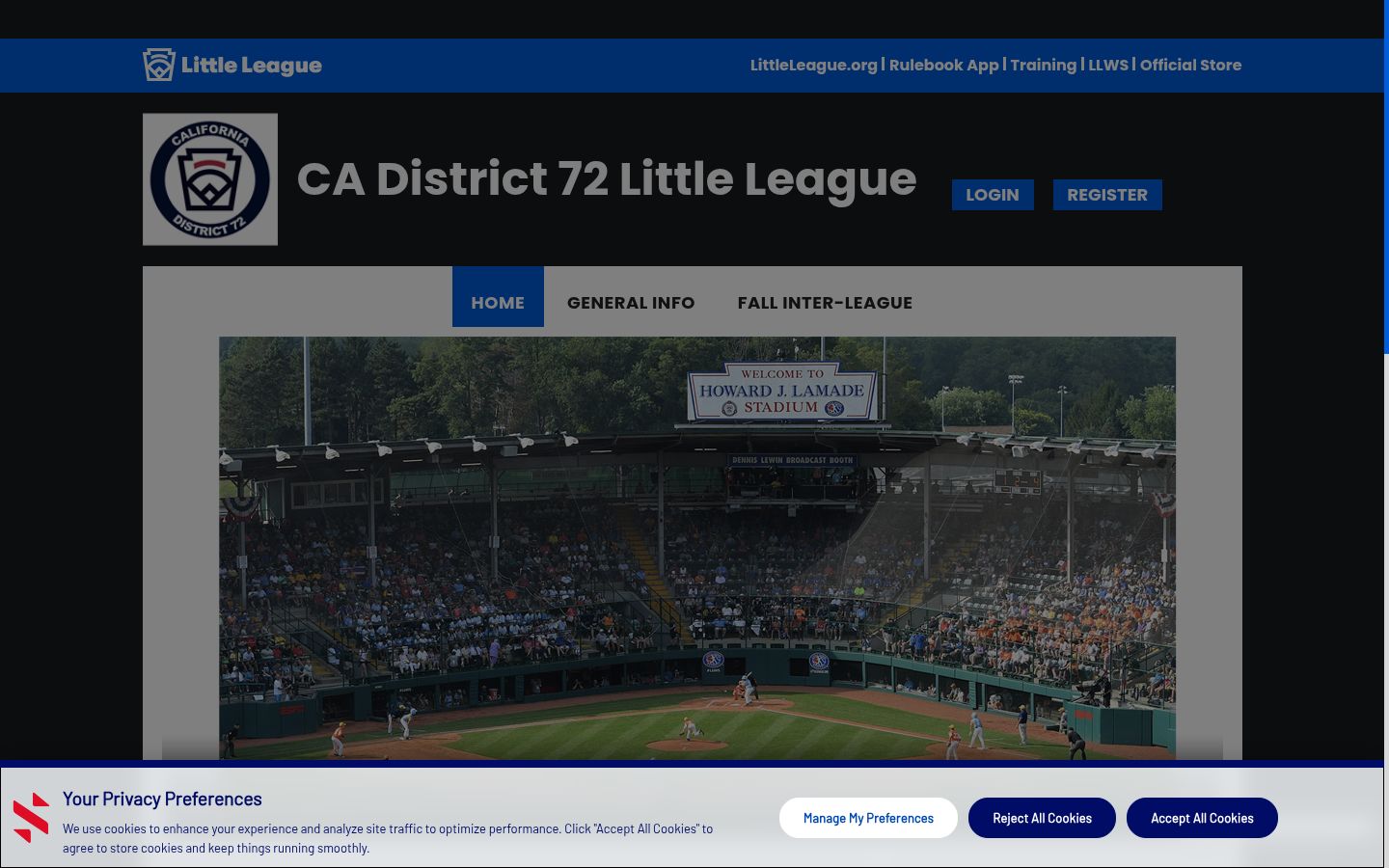 Screenshot del banner di consenso mostrato prima di qualsiasi interazione