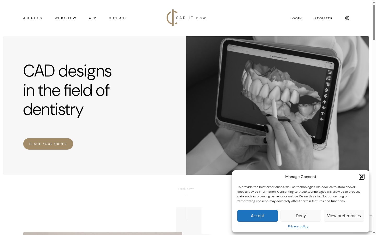 Screenshot of the consent banner shown before any interaction