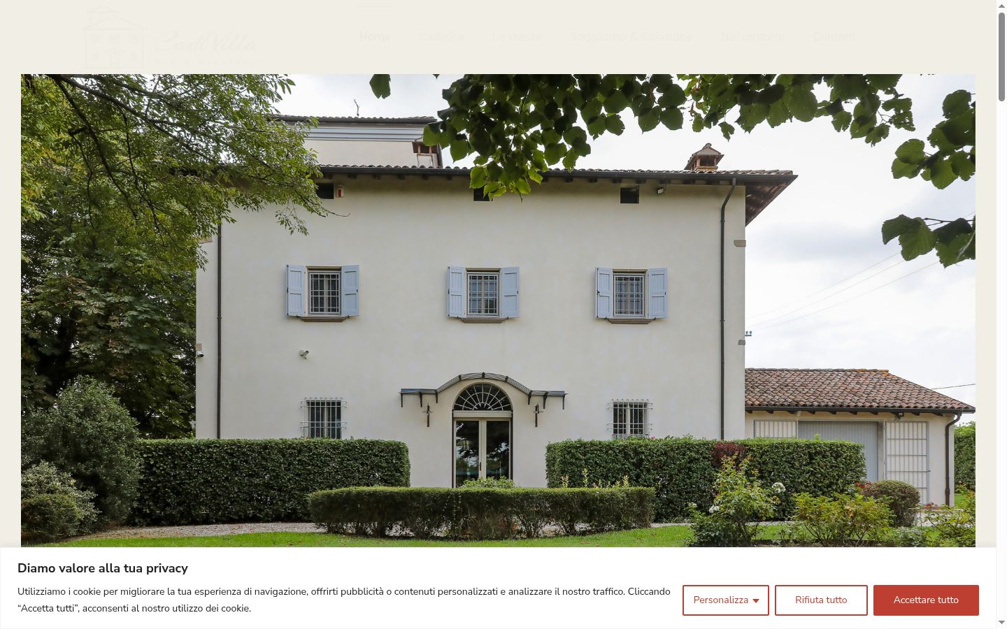 Screenshot del banner di consenso mostrato prima di qualsiasi interazione