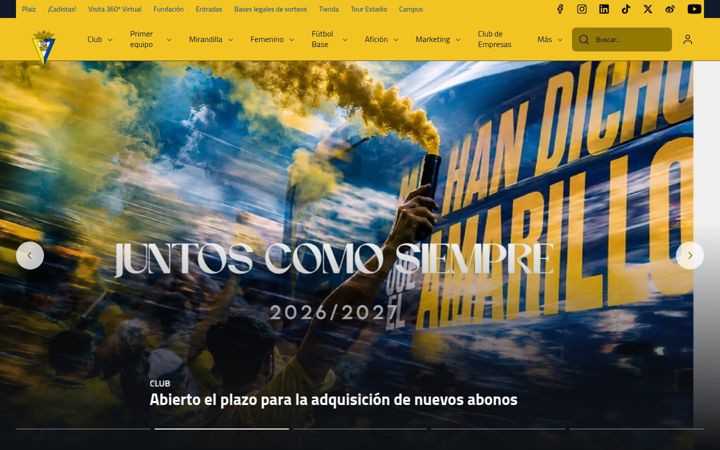 Screenshot di cadizcf.com
