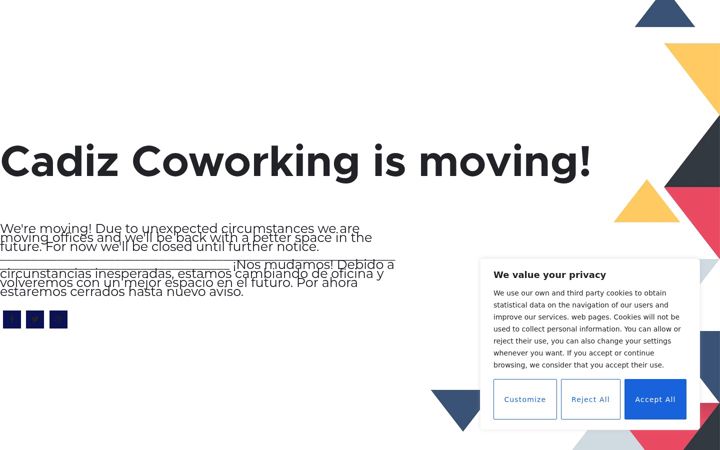 Screenshot of cadizcoworking.com