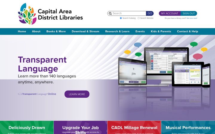 Screenshot of cadl.org