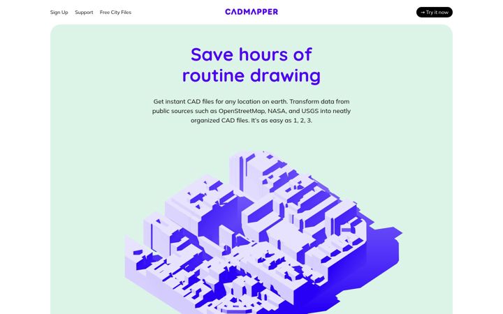 Screenshot of cadmapper.com